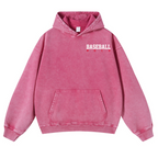 Baseball Vintage Washed Cotton Back Art Hoodie