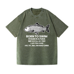 Fish Vintage Wash Japanese Design T-Shirt