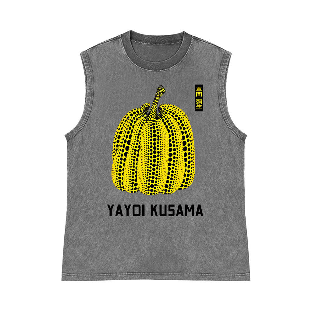 Yayoi Kusama Pure Cotton Wash-Dyed Sleeveless Tank Top