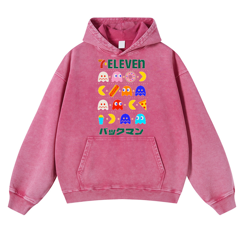 Pacman Vintage Washed Thick Cotton Hoodie
