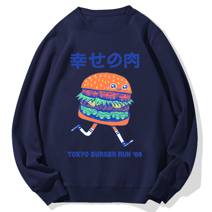 Happy Hamburger Geek Cotton Sweatshirt