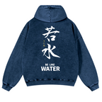 Bruce Lee Water Vintage Washed Cotton Back Art Hoodie