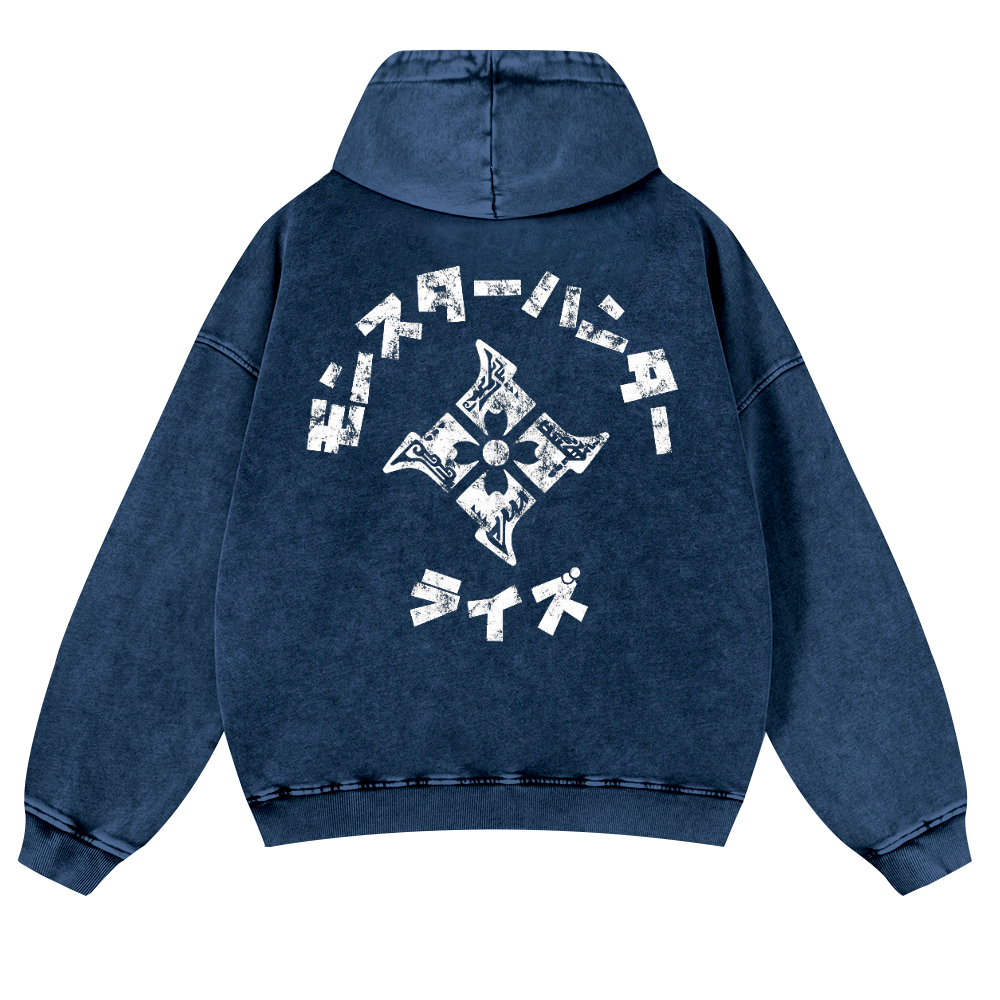 Monster Hunter Rise Vintage Washed Cotton Back Art Hoodie