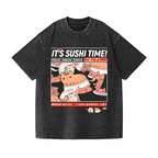 Cat Sushi Vintage Wash Japanese Design T-Shirt