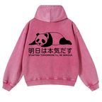 Starting Tomorrow, I'Ll Be Serious Panda Vintage Washed Cotton Back Art Hoodie