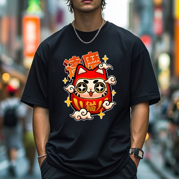 Daruma Cat Japanese Style Classic Tee