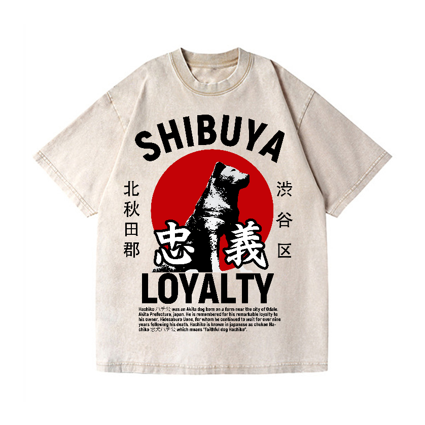Shibuya Hachiko Vintage Wash Japanese Design T-Shirt