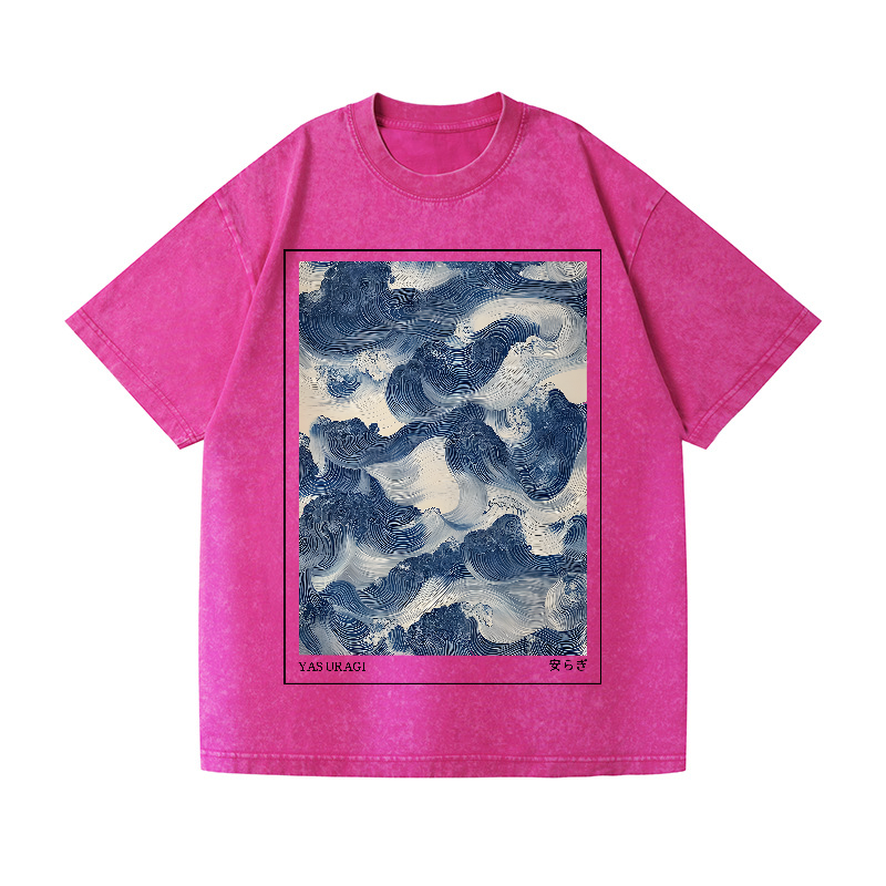 Yasuragi Wave Vintage Wash Japanese Design T-Shirt