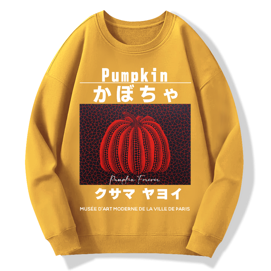 Japanese Red Punpkin Geek Cotton Sweatshirt