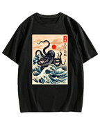 King Octopus Japanese Cotton casual T-shirt