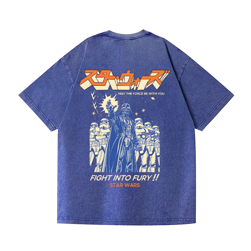 Star Wars Vintage Wash Japanese Design Back Art T-Shirt