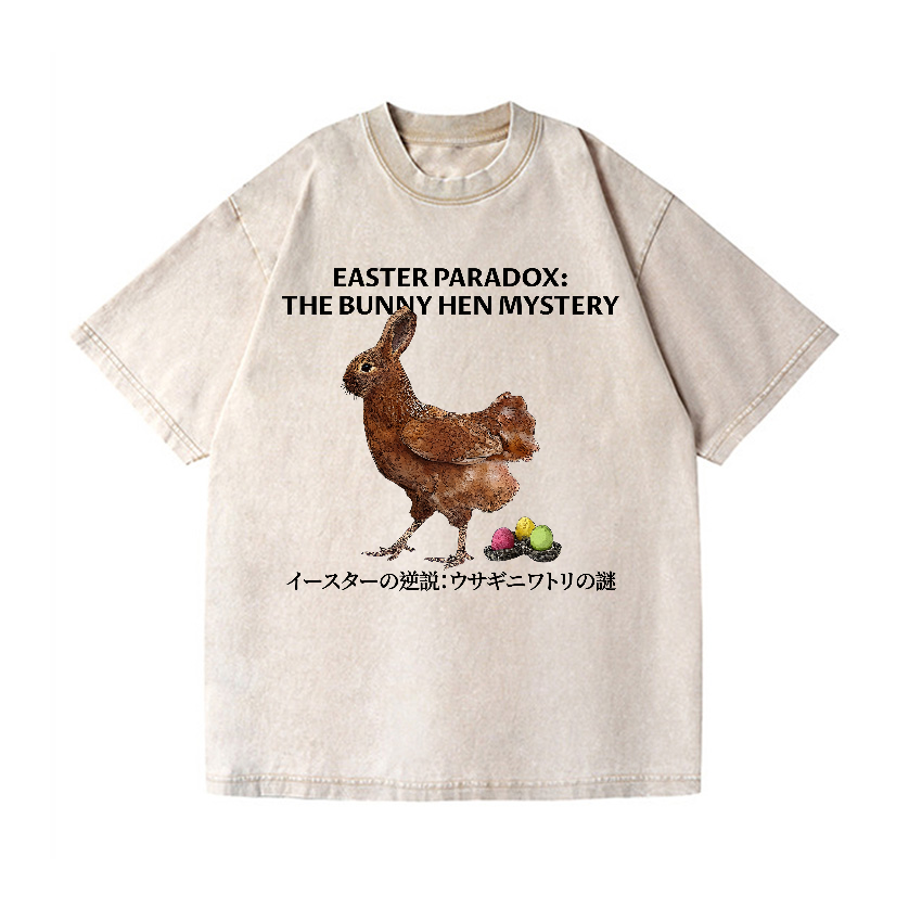 Easter Bunny Chicken Vintage Wash Japanese Design T-Shirt