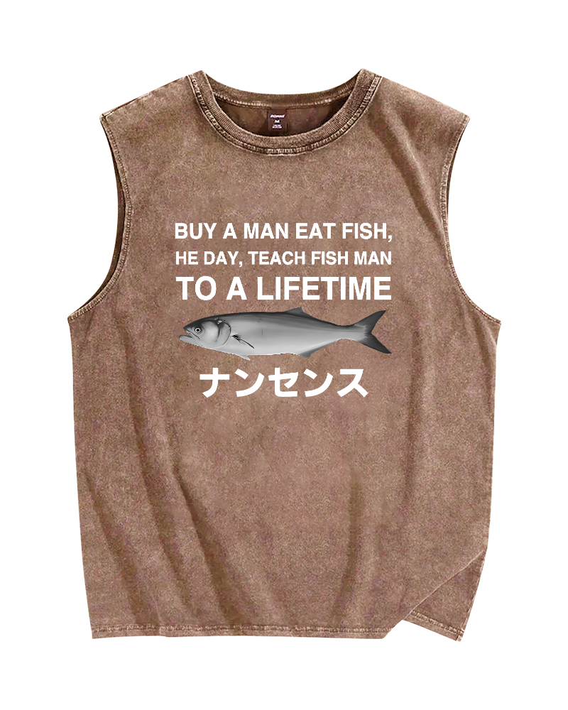 Funny To A Lifetime Vintage Distressed Washed Tank Top