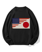 Japan-US Flag Cotton Sweatshirt