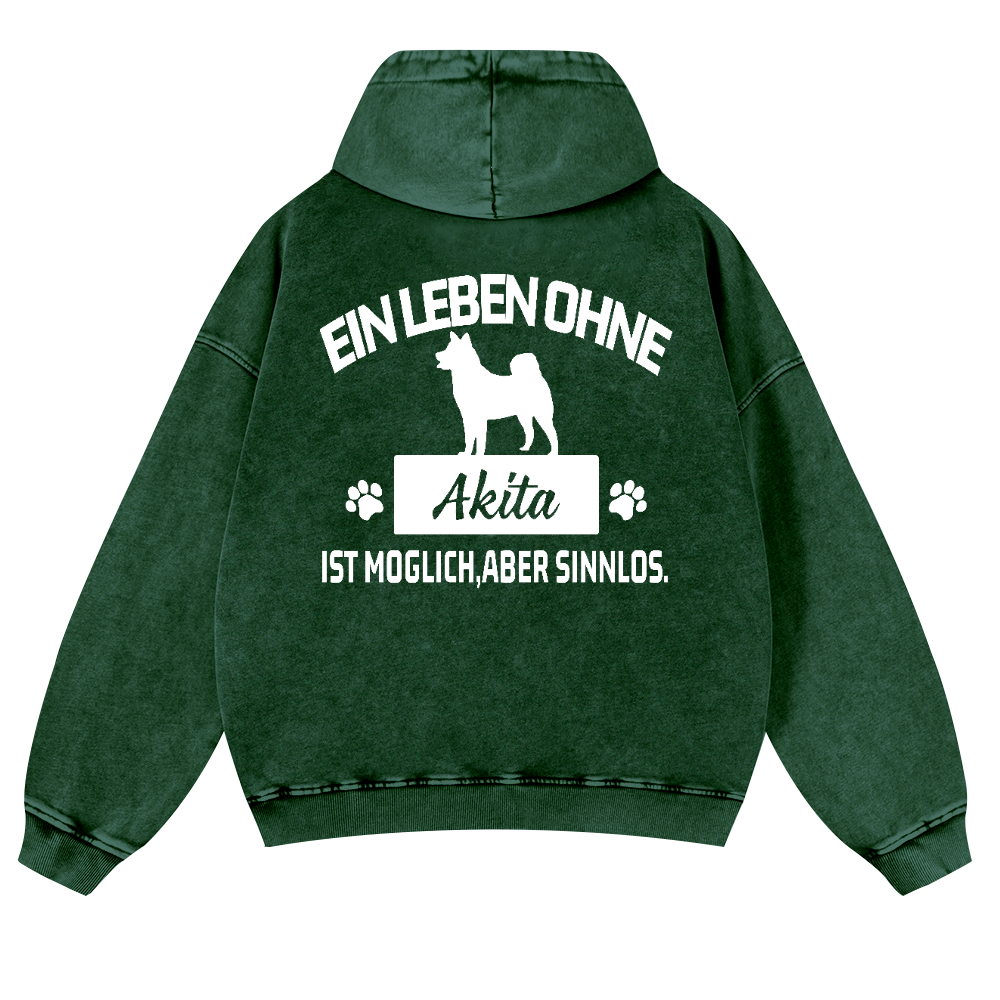 Akita Vintage Washed Cotton Back Art Hoodie