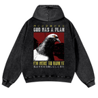 Pigeon Vintage Washed Cotton Back Art Hoodie