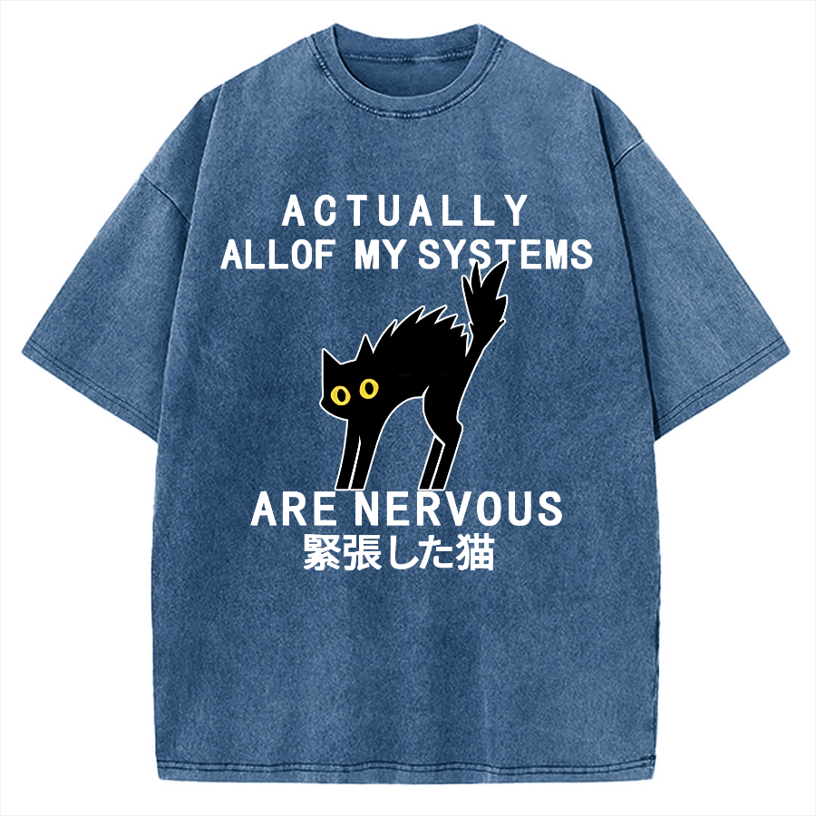 Nervous Cat Vintage Washed T-shirt