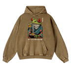 Frog Ramen Vintage Washed Thick Cotton Hoodie
