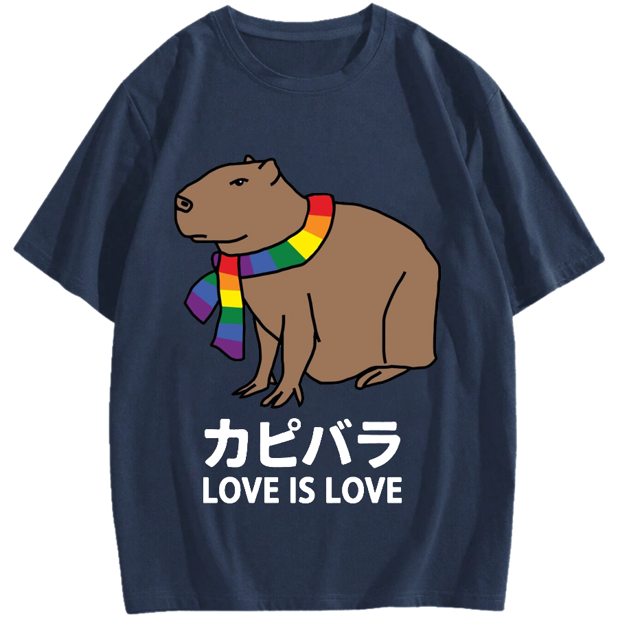 Capybara With Love Cotton casual T-shirt