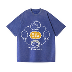 Cat Vintage Wash Japanese Design T-Shirt