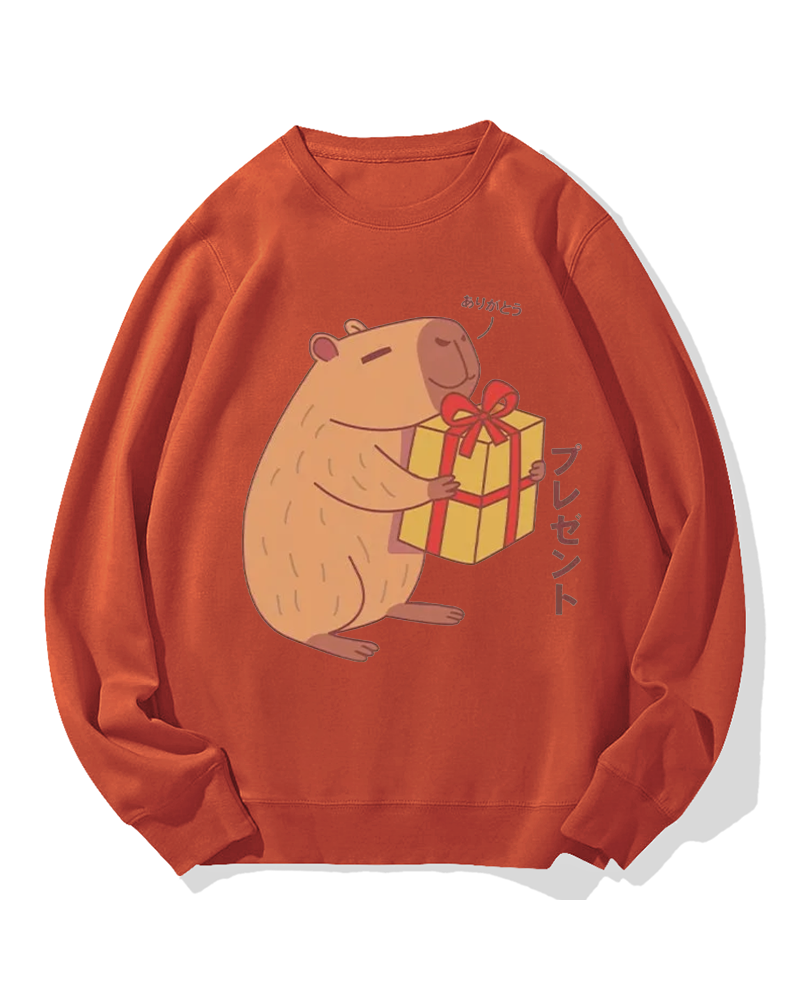 A present for Capybara Cotton Sweatshirt