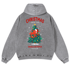 Christmas Osaka Octopus Vintage Washed Cotton Back Art Hoodie