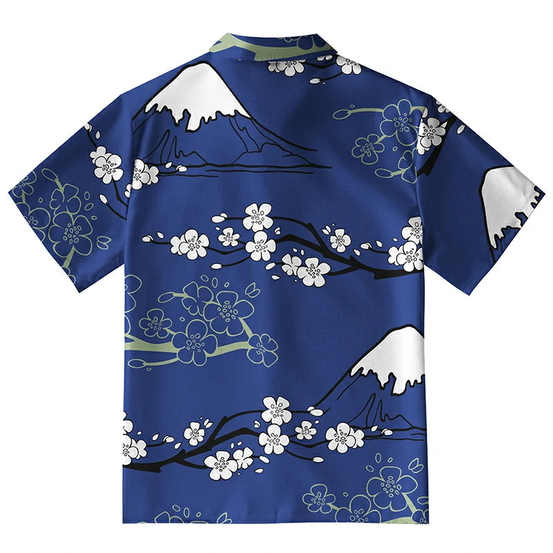 Mt. Fuji Blossoms Aloha Hawaiian Shirt