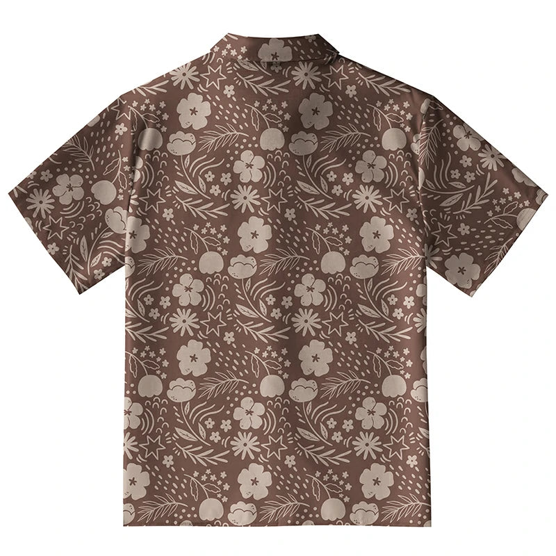 Mocha Floral Button-up Shirt