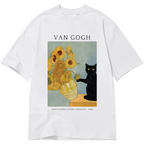 Black Cat With Sunflowers Classic T-Shirt