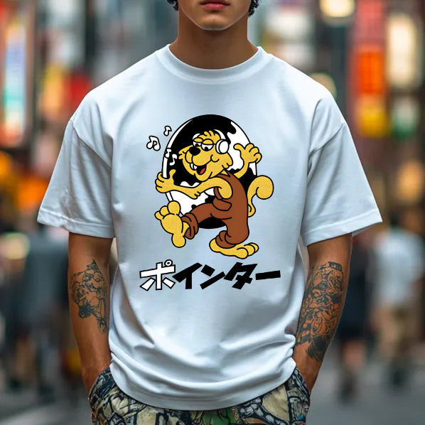 Japanese Art Dog Cotton T-Shirt