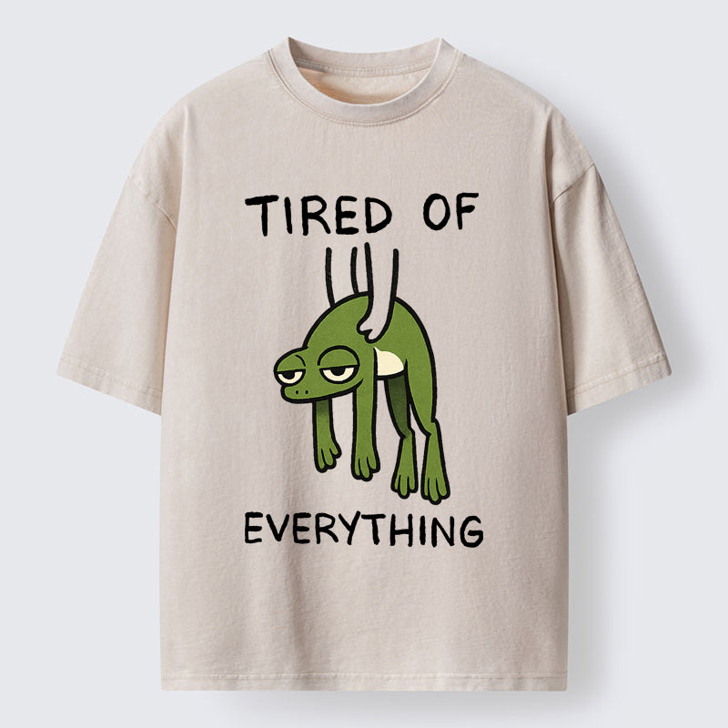 Unisex Tired Of Everything Frog Washed T-Shirt