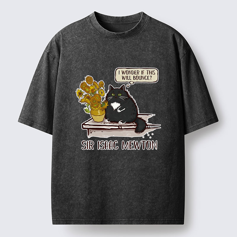 Unisex Cat Wants To Do A Physics Experiment Washed T-Shirt
