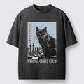 Unisex Chess And Cat Washed T-Shirt