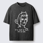Unisex Not Hat It’s A Cat Washed T-Shirt