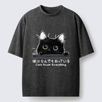 Cats Know Everything Washed T-Shirt