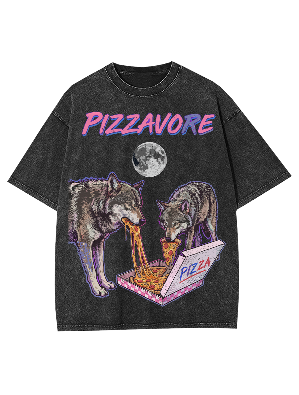 Unisex Pizzavore Printed Washed Tee