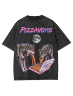 Unisex Pizzavore Printed Washed Tee