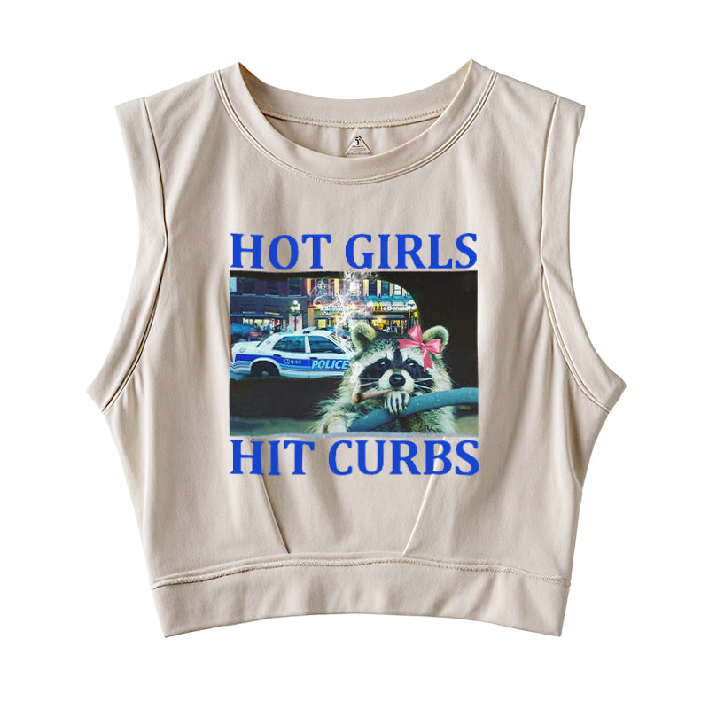 Hot Girls Hit Curbs Sleeveless Crop Top