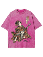 Unisex Geisha Riot Printed Washed Tee