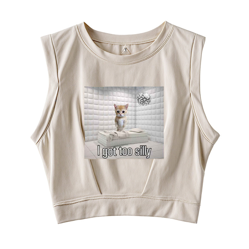 I Got Too Silly Sleeveless Crop Top