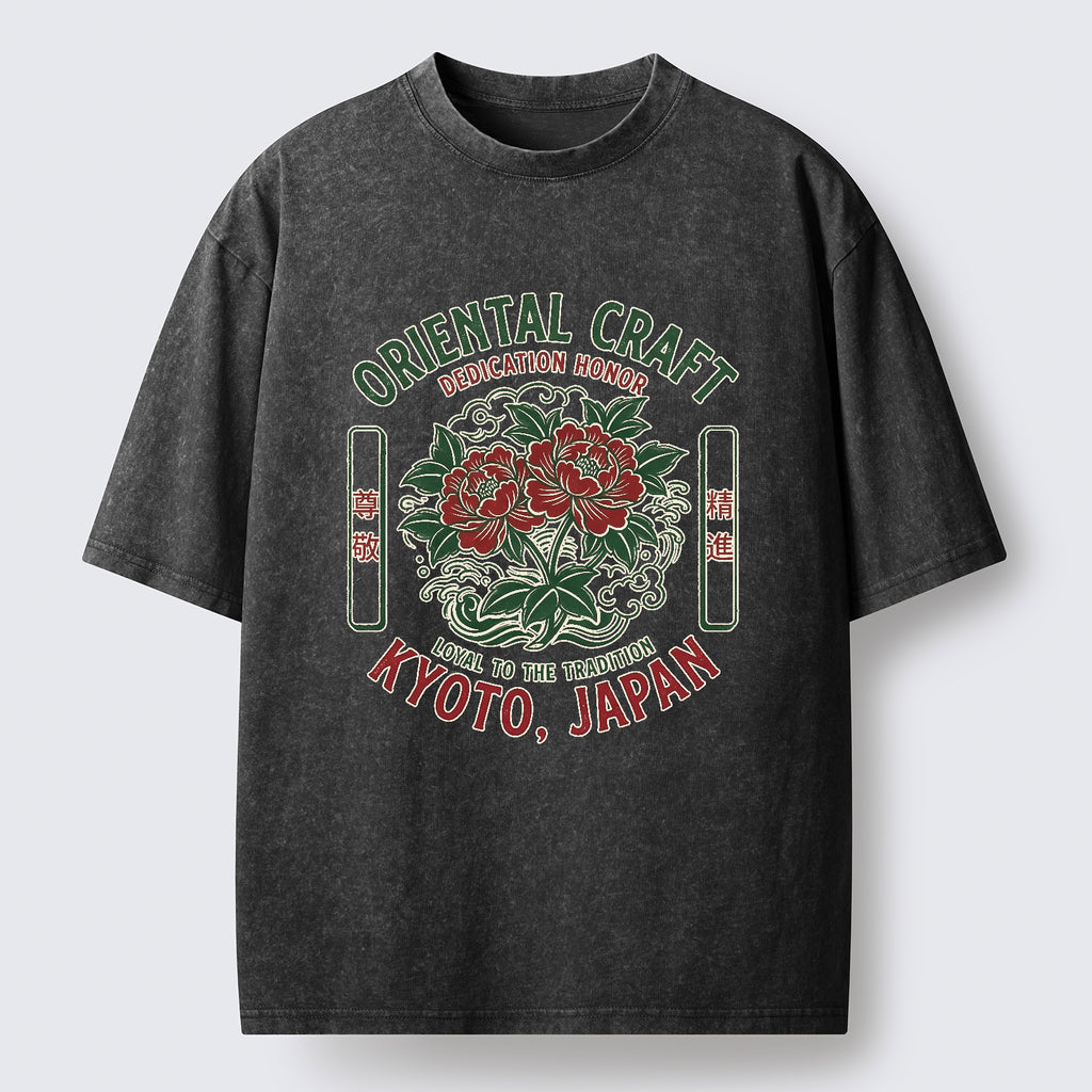 Elegant Oriental Craft Washed T-Shirt
