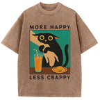 Cat Hugging Person Washed T-Shirt