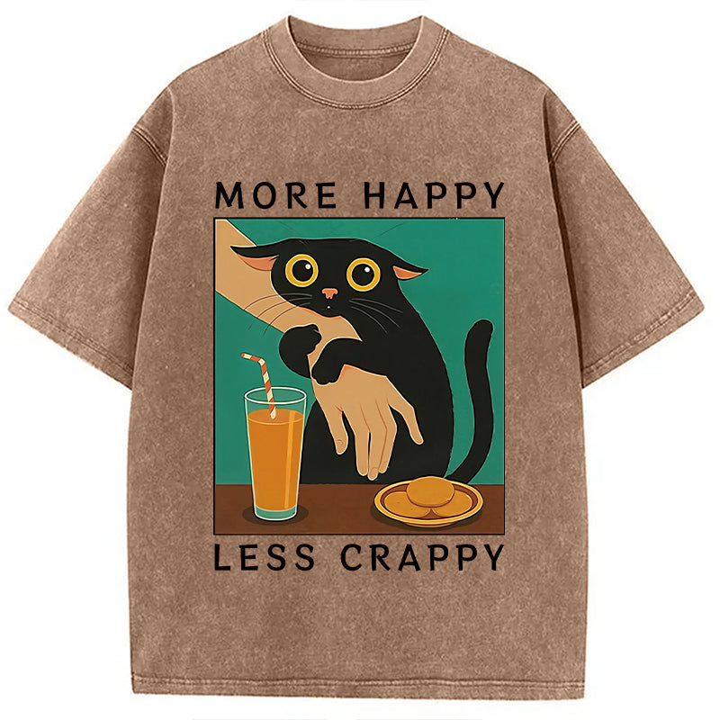 Cat Hugging Person Washed T-Shirt