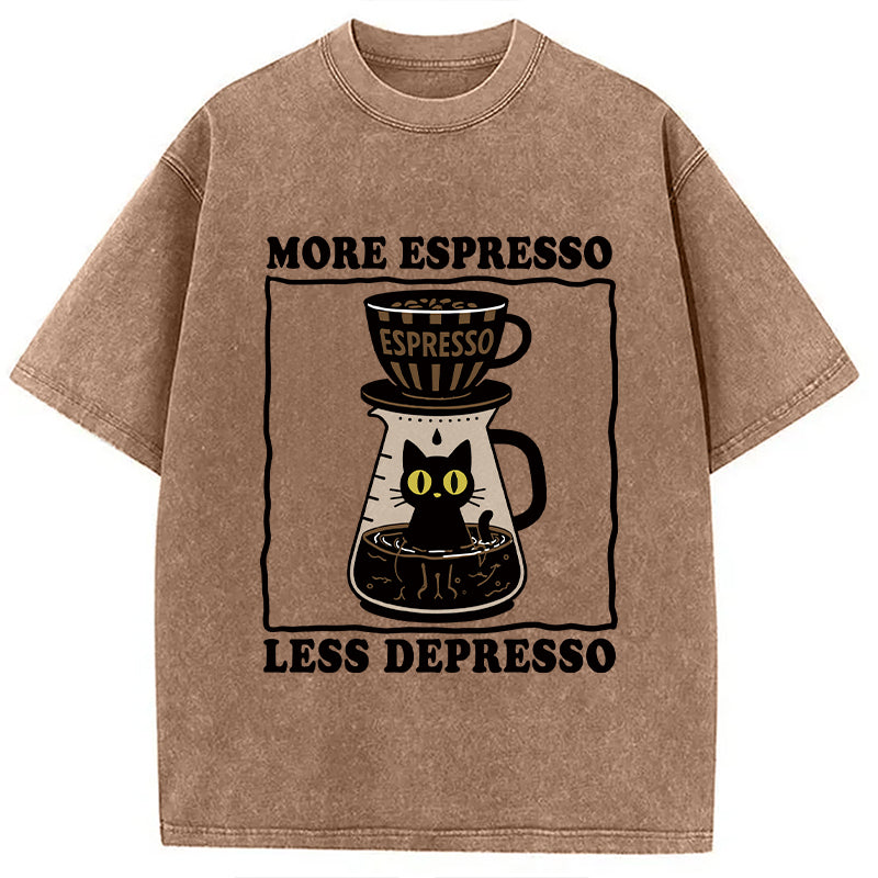 Cats And Coffee Washed T-Shirt
