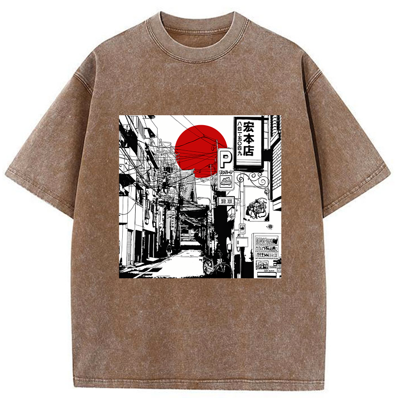 Sunrise On The Street Washed T-Shirt