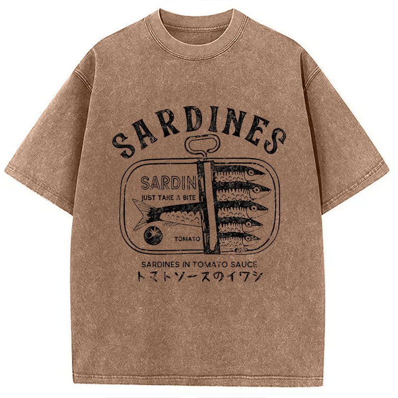 Delicious Canned Sardine Washed T-Shirt