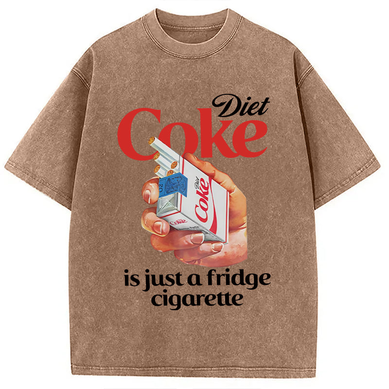 Just A Fridge Cigarette Coke Washed T-Shirt