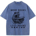 More Books Less Crooks Washed T-Shirt
