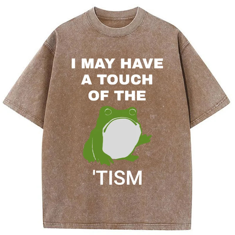Funny Frog Flipping The Bird Washed T-Shirt
