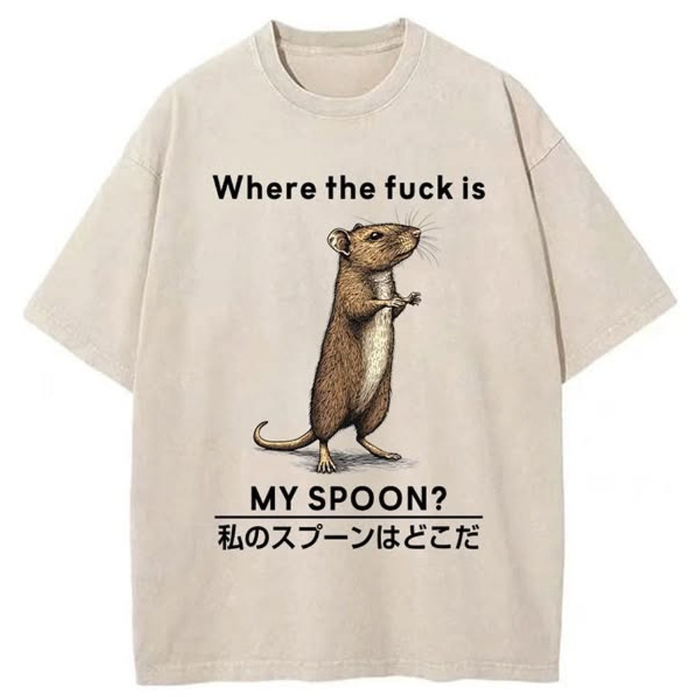 Where's My Spoon Washed T-Shirt